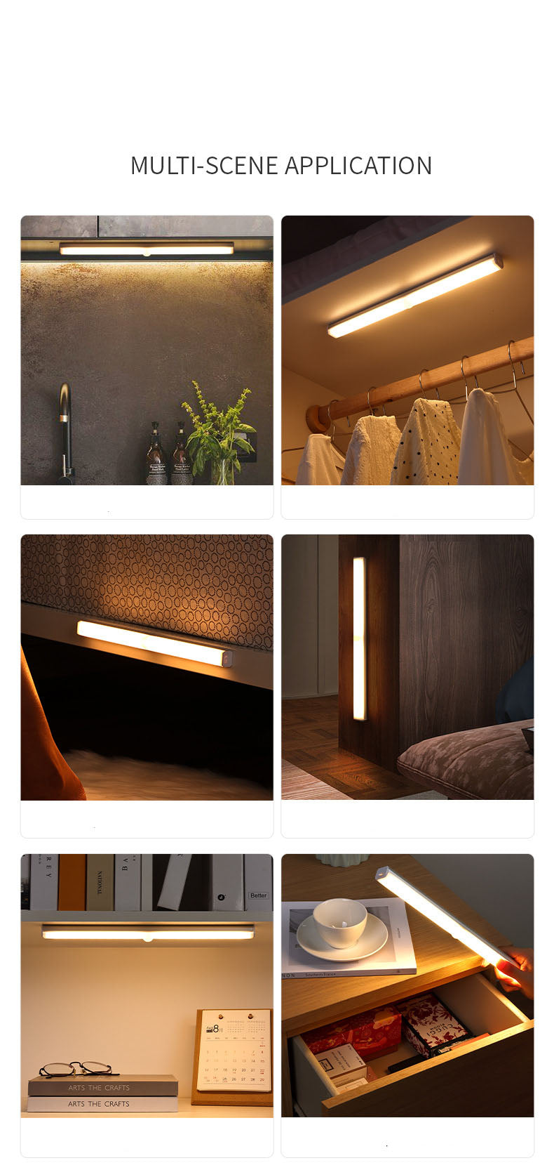 Luz LED inalámbrica para armario con sensor de movimiento para cocina | Lersk