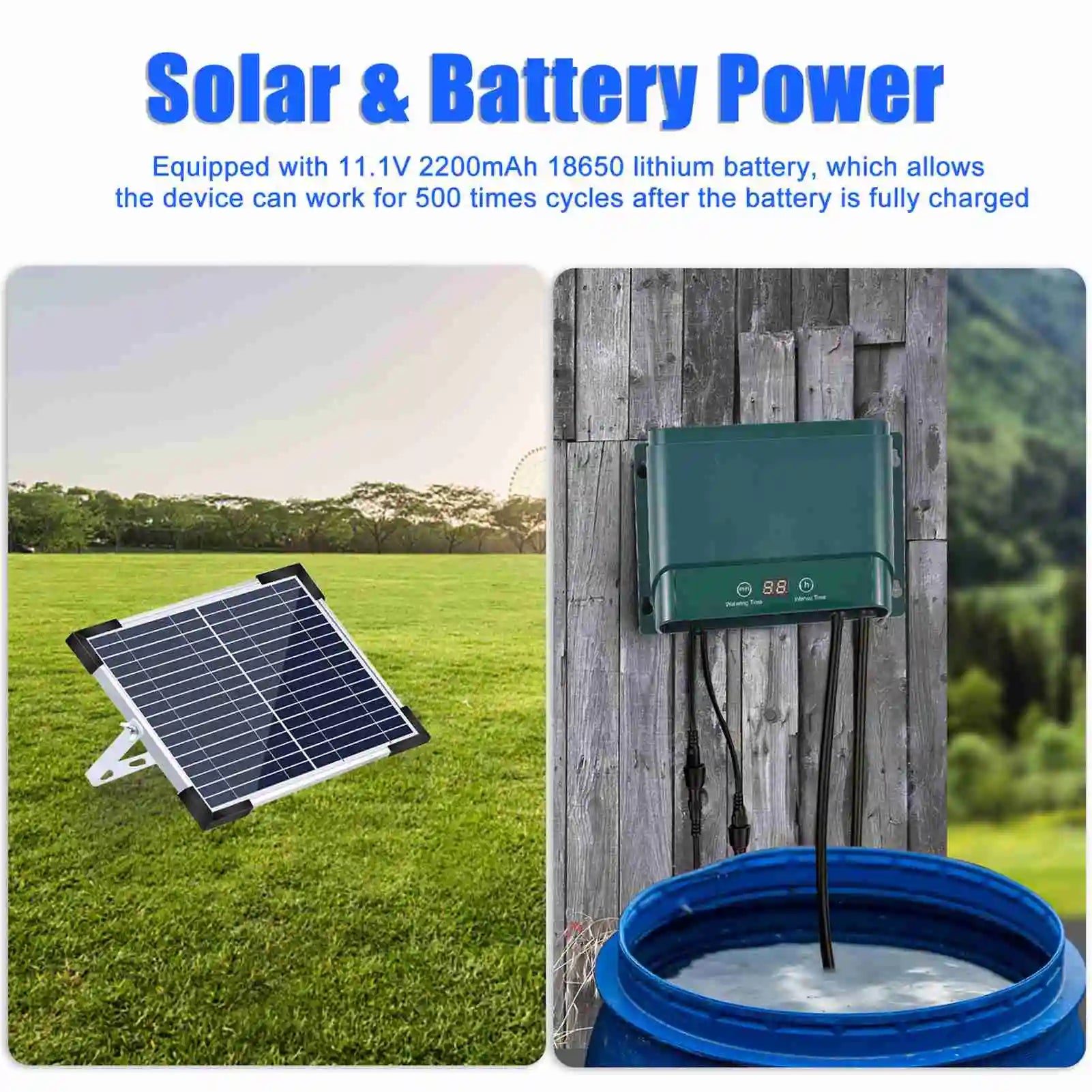 AquaFlow Solar Drip Irrigation System Kit For Automatic Watering With 30 Modes And 7 Timers | Lersk