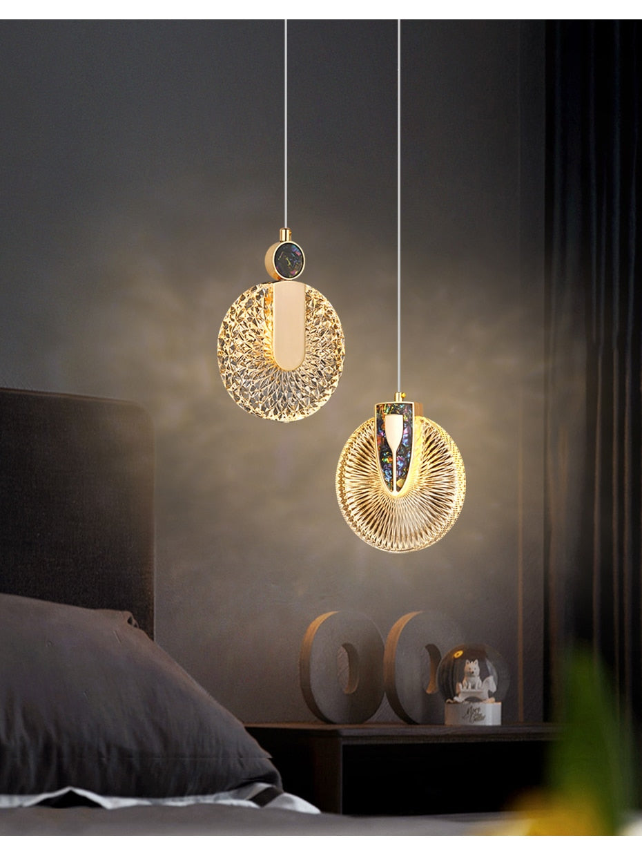 Aurelia Gold LED Krystal Rund Pendelophæng | Lersk