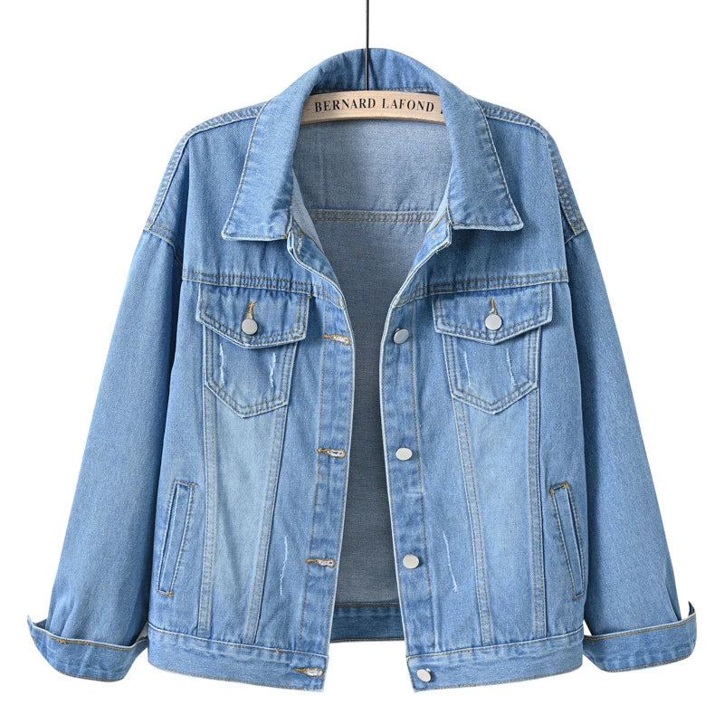 Harborline Denim Jacket for Women Button Front Casual Everyday Comfort Layering | Lersk