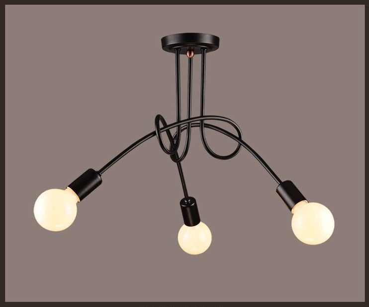 NovaVale Retro Iron Chandelier in Black and White Finish | Lersk