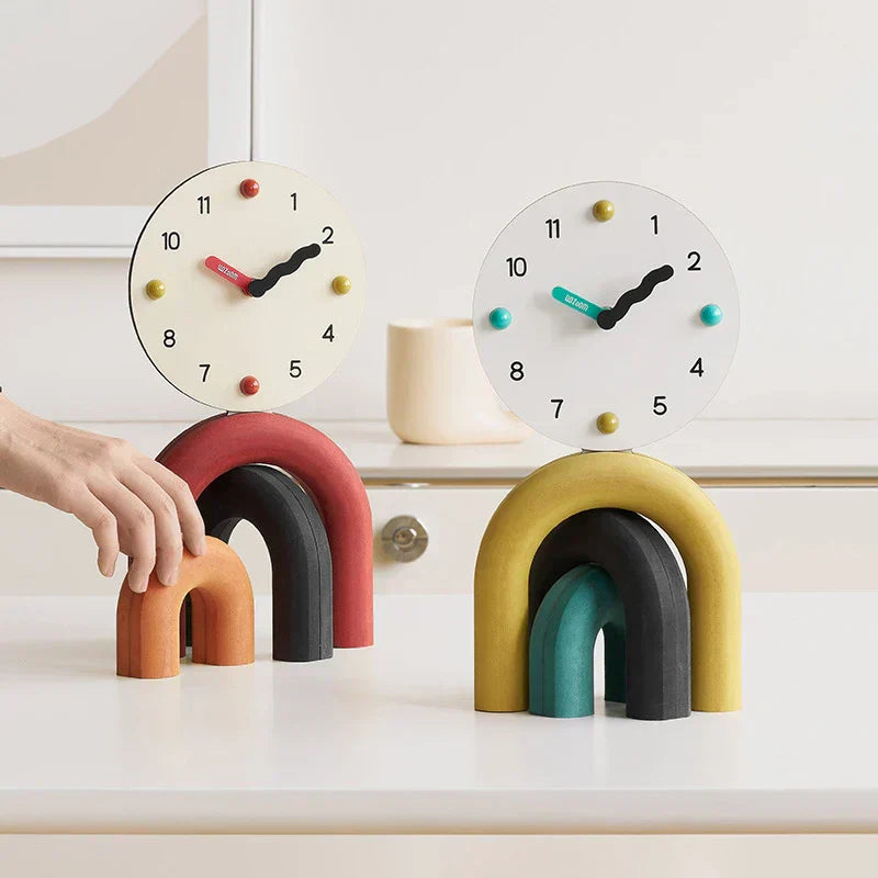 LumenArc Nordic Arch Desk Clock Two Finishes Sleek Design | Lersk