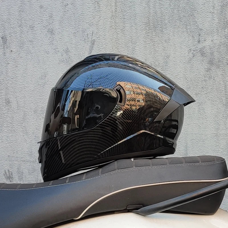 Helintegreret racerkasket vintervarm med dobbelt visir motorcykelhjelm motorcykel sportshjelm LVS-701 | Lersk