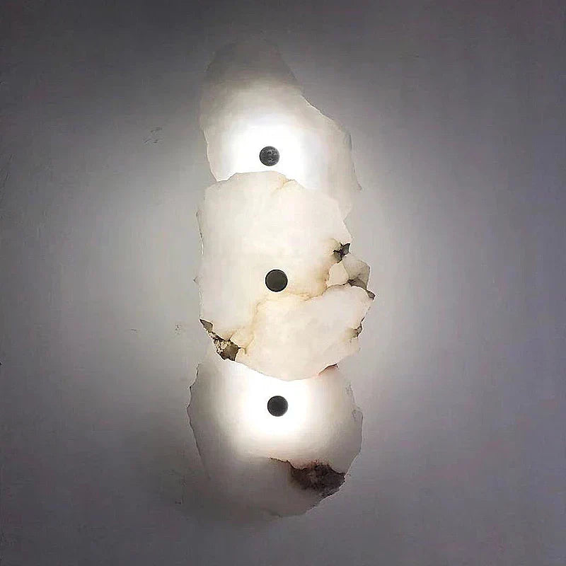 Aurora Marble LED Wall Sconce With Copper Accents Elegant