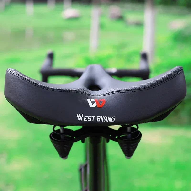 WEST BIKING Wide Ergonomic Bike Saddle For MTB And City Rides All Day Comfort | Lersk