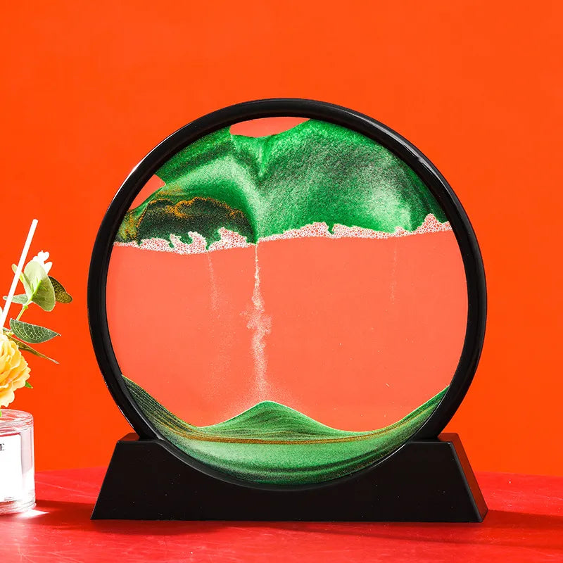 AureaFlow Glas-Stundenglas mit kinetischer 3D-Sandbewegung | Lersk