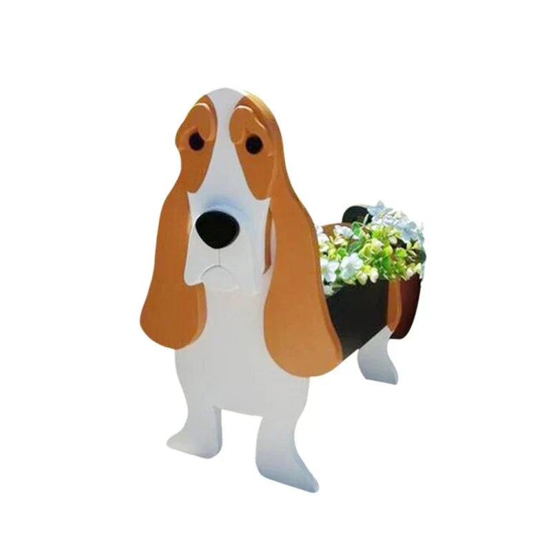 Hund Plantebeholder Blomsterpotte PoteFantastisk Forskellige Racer Havepynt Til Indendørs og Udendørs Brug | Lersk
