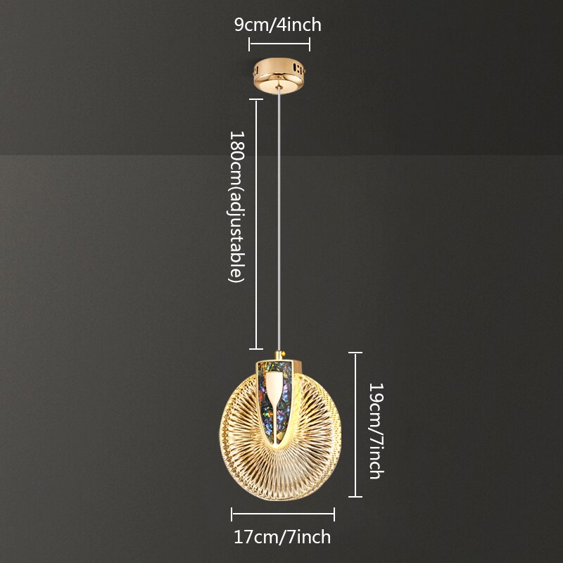 Aurelia Gold LED Krystal Rund Pendelophæng | Lersk