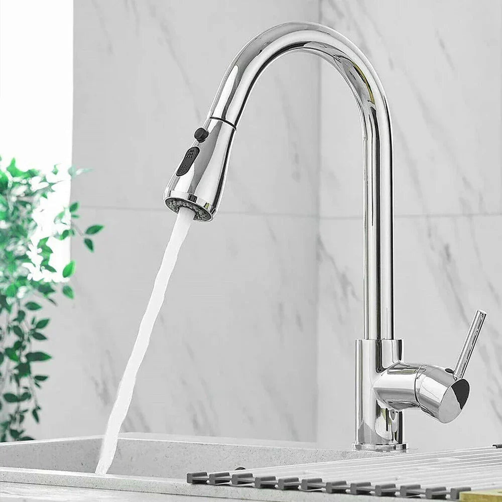 NoirFlow Retractable Kitchen Mixer Tap With Pull Out Spout | Lersk