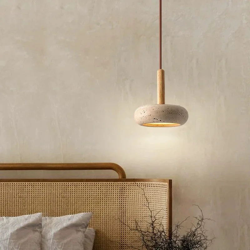LumaStone Travertine Mini Pendant Light LED for Living Rooms | Lersk
