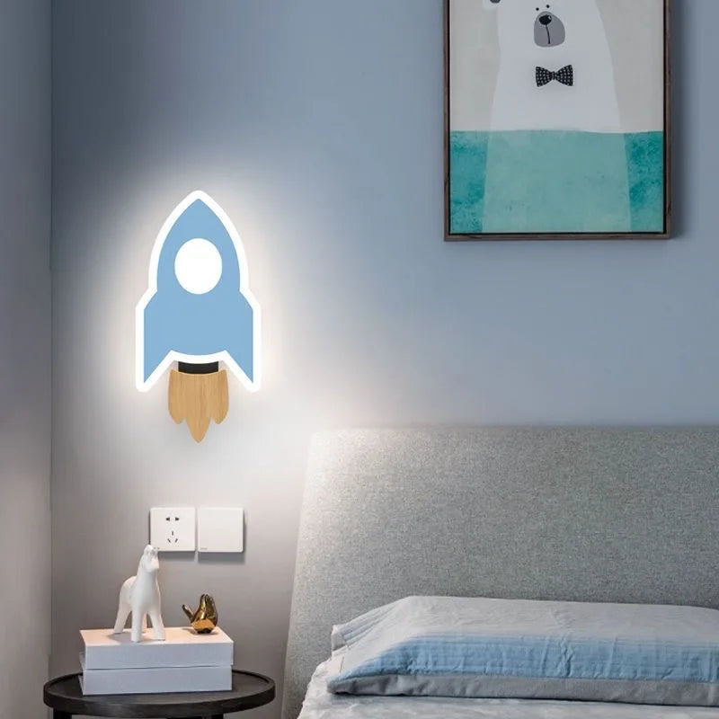 Dětské LED nástěnné světlo Rocket | Lersk