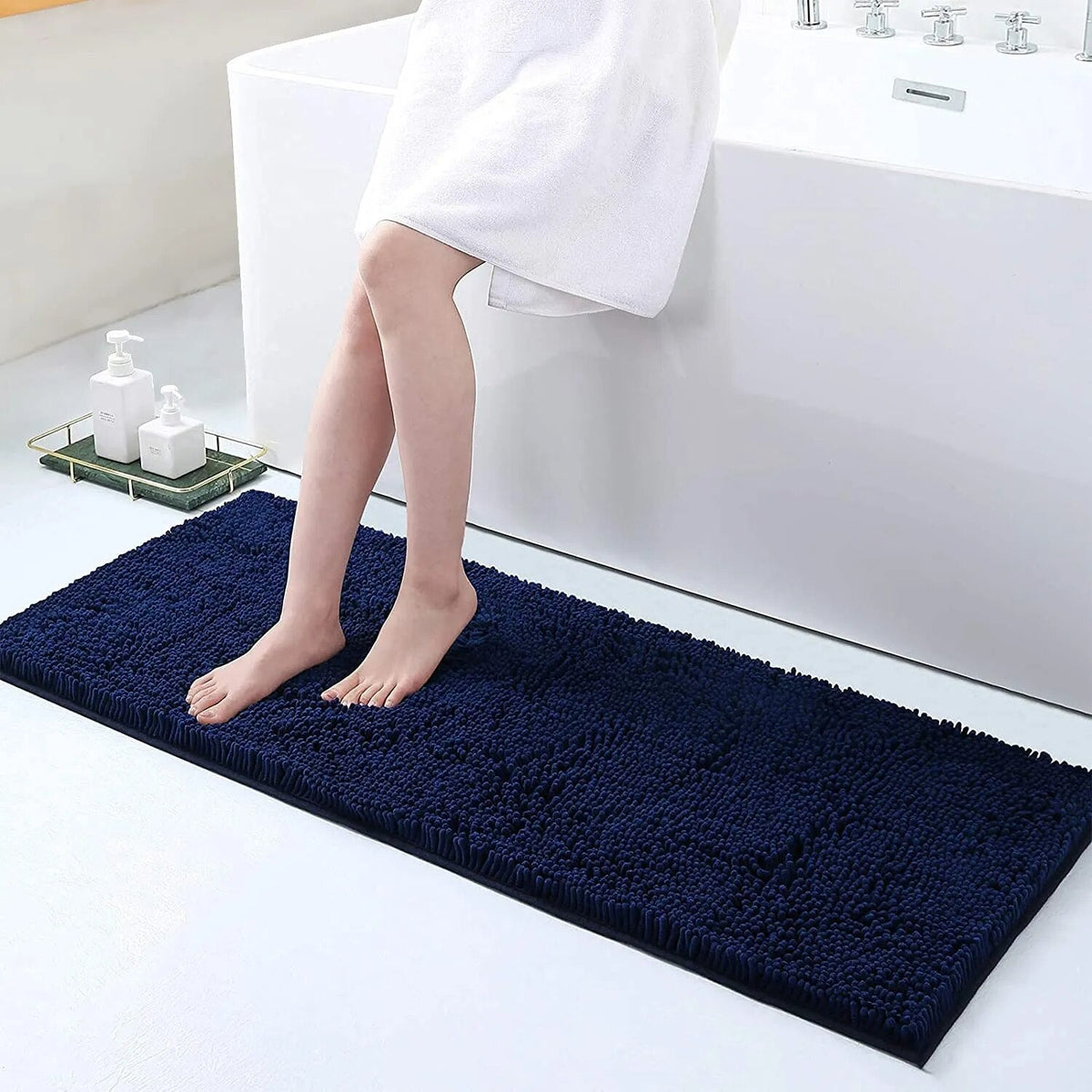 AquaNest Thick Absorbent Non Slip Bath Mat With Secure Backing