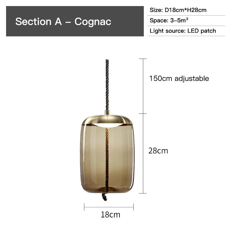 Lampada a sospensione Aurum Glass Design moderna | Lersk