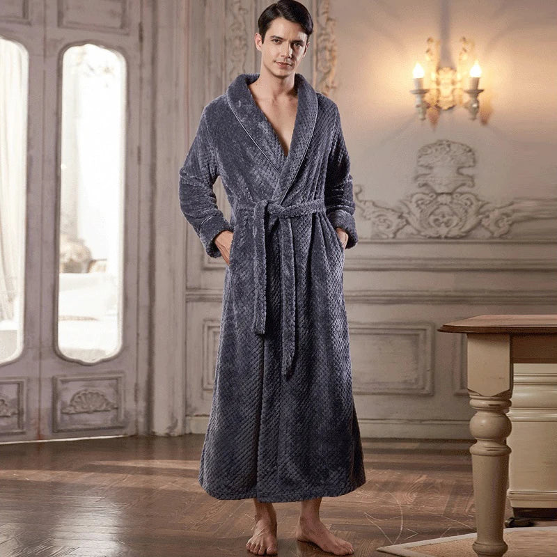 Halat de baie pentru maternitate CozyNest, flanel termic extra-lung | Lersk