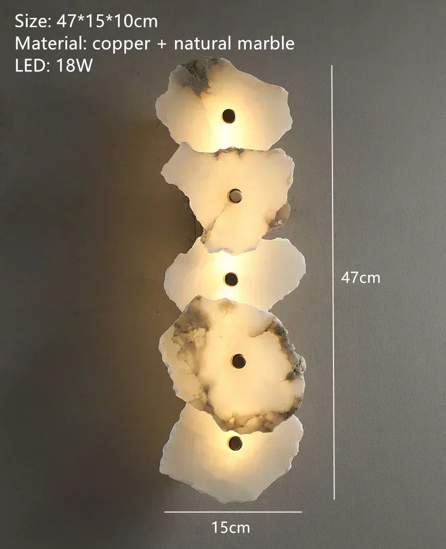 Aurora Marble LED Wall Sconce With Copper Accents Elegant | Lersk