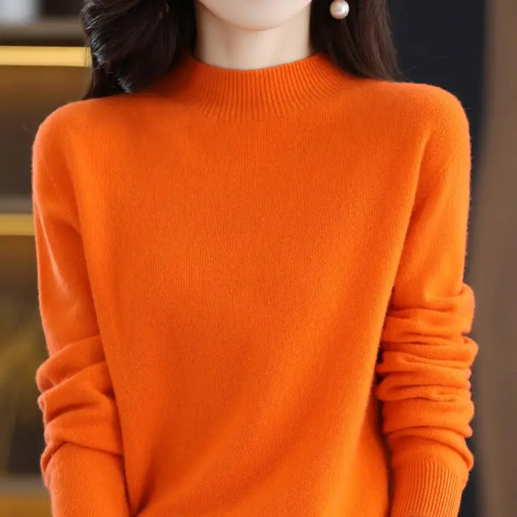 VeloraWeave Dame Slim Fit Australsk Merinould Hygge Sweater | Lersk