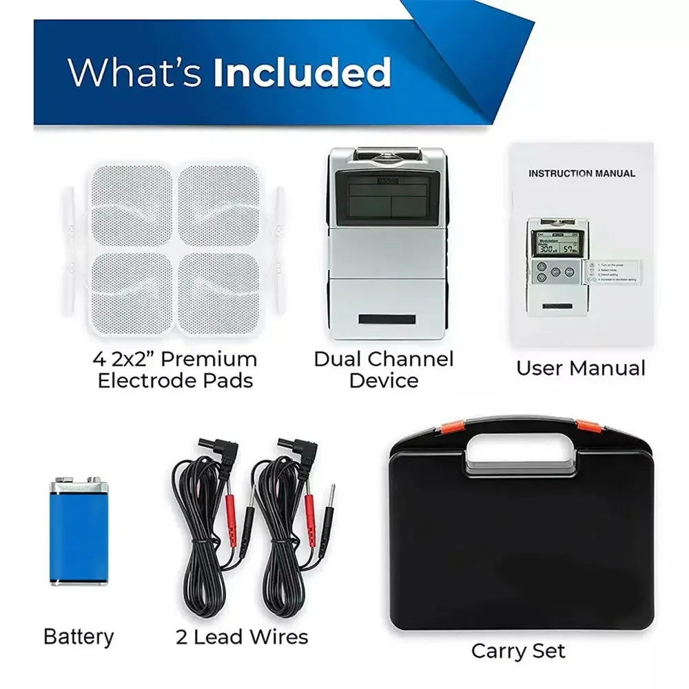 Channel TENS & EMS Muscle Stimulator with Electrode Pads for Body & Nerve Comfort | Lersk