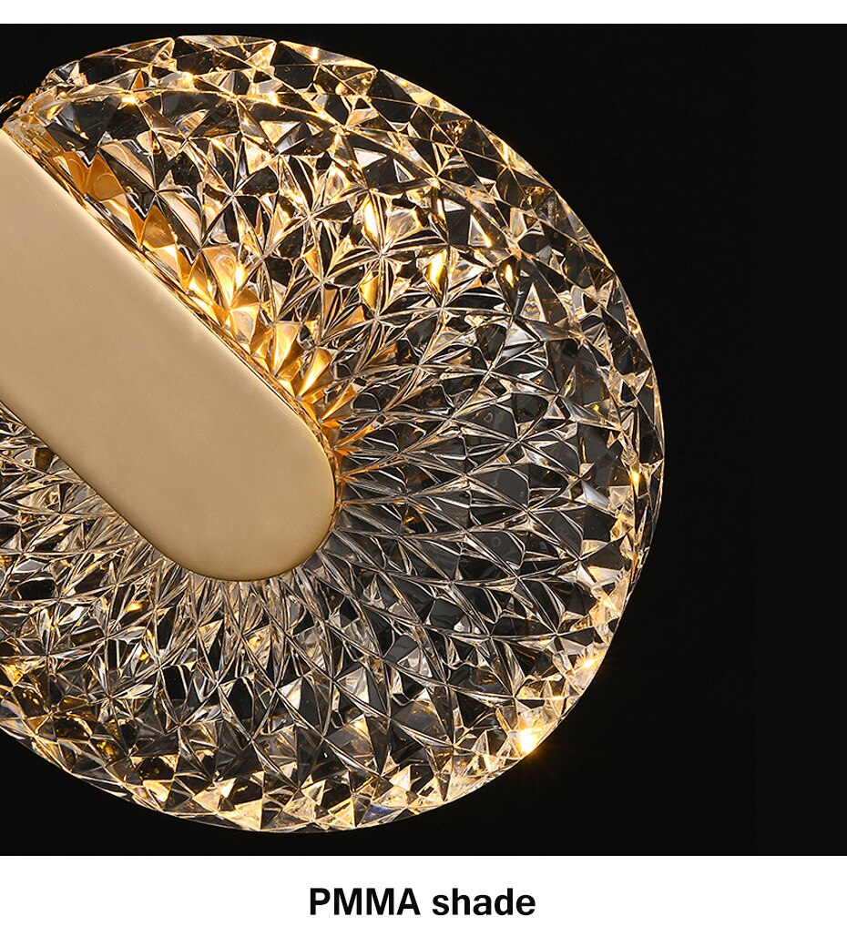 Aurelia Gold LED Krystal Rund Pendelophæng | Lersk