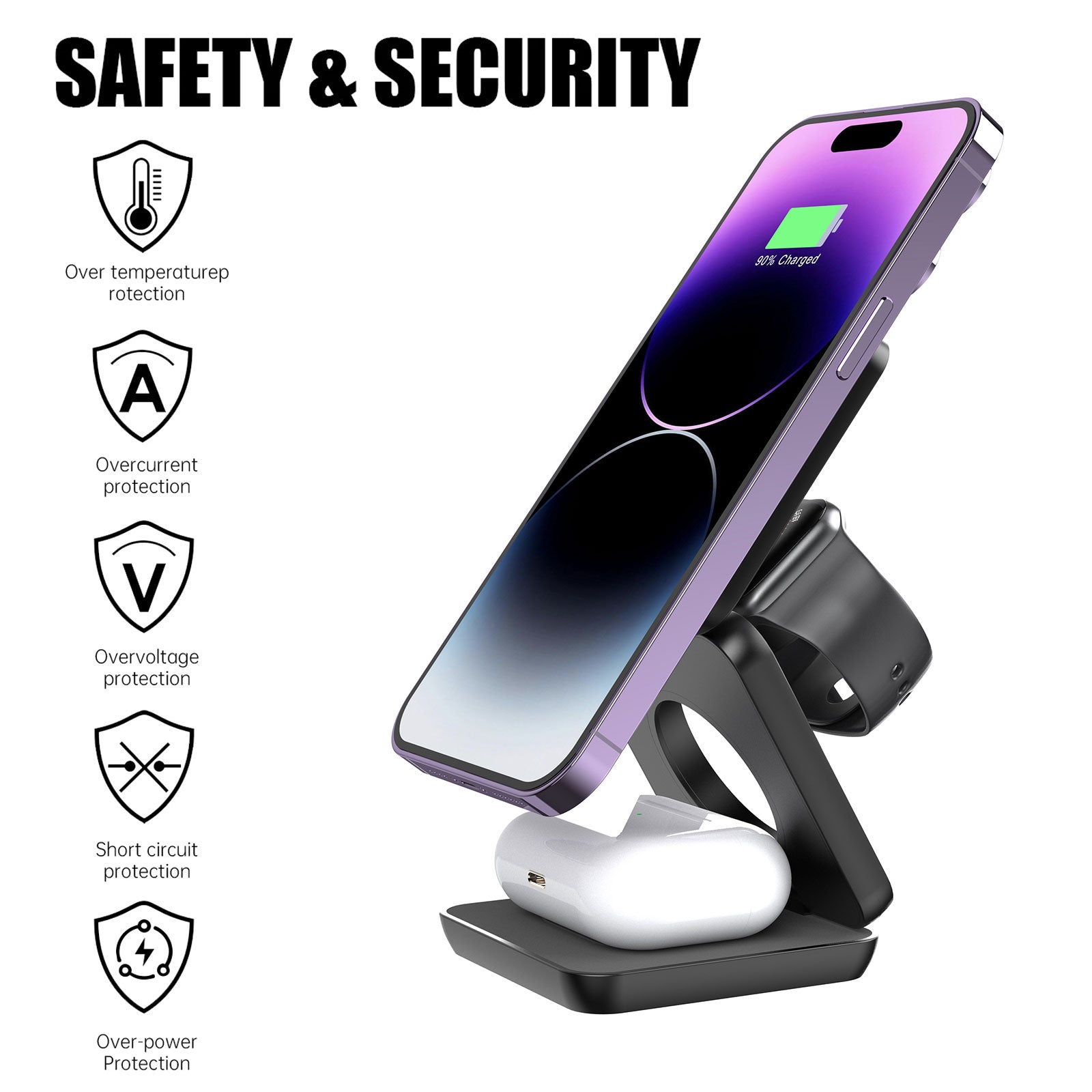 Magnetic Foldable Wireless Fast Charger For iPhone AirPods | Lersk
