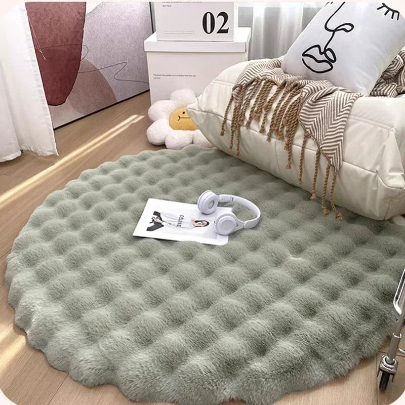 Plush Round Rug in Nordic Style | Lersk