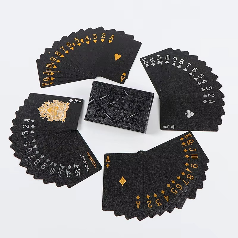 Luxury Black And Gold Waterproof Poker Playing Cards Deck For Elegant Card Games | Lersk