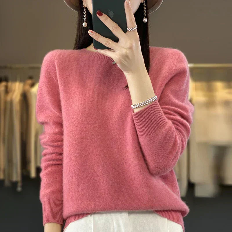 Camisola de Lã Merino Astraweave para Mulher com Decote Redondo, Malha, Calor de Inverno | Lersk