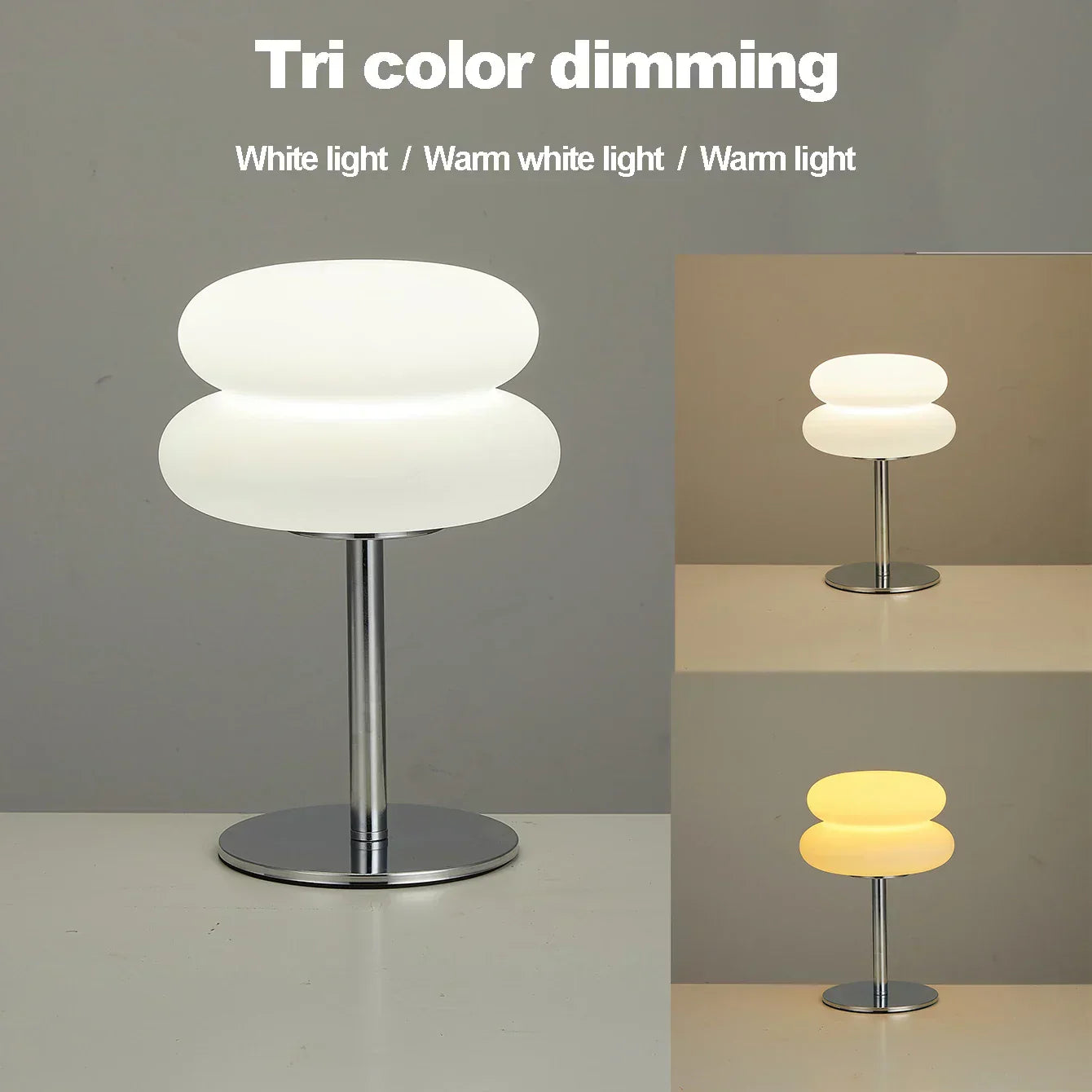Elegant trefarvet dæmpbar bordlampe med 9 lysstyrkeniveauer til skrivebord og soveværelse | Lersk