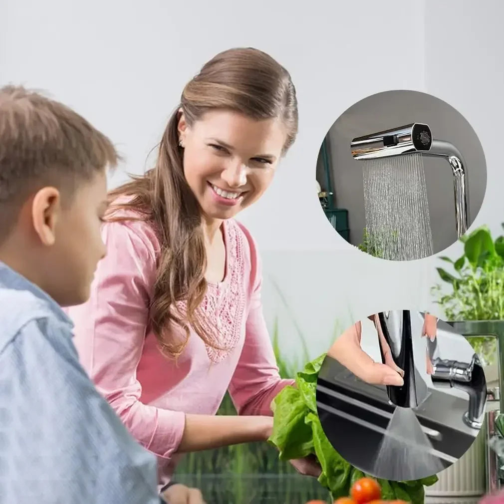 AquaFlow výsuvná umyvadlová baterie se 4 režimy a otočným kloubem 720° | Lersk