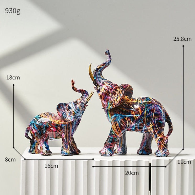 Aurella | Nordisk malet elefantstatue | Lersk