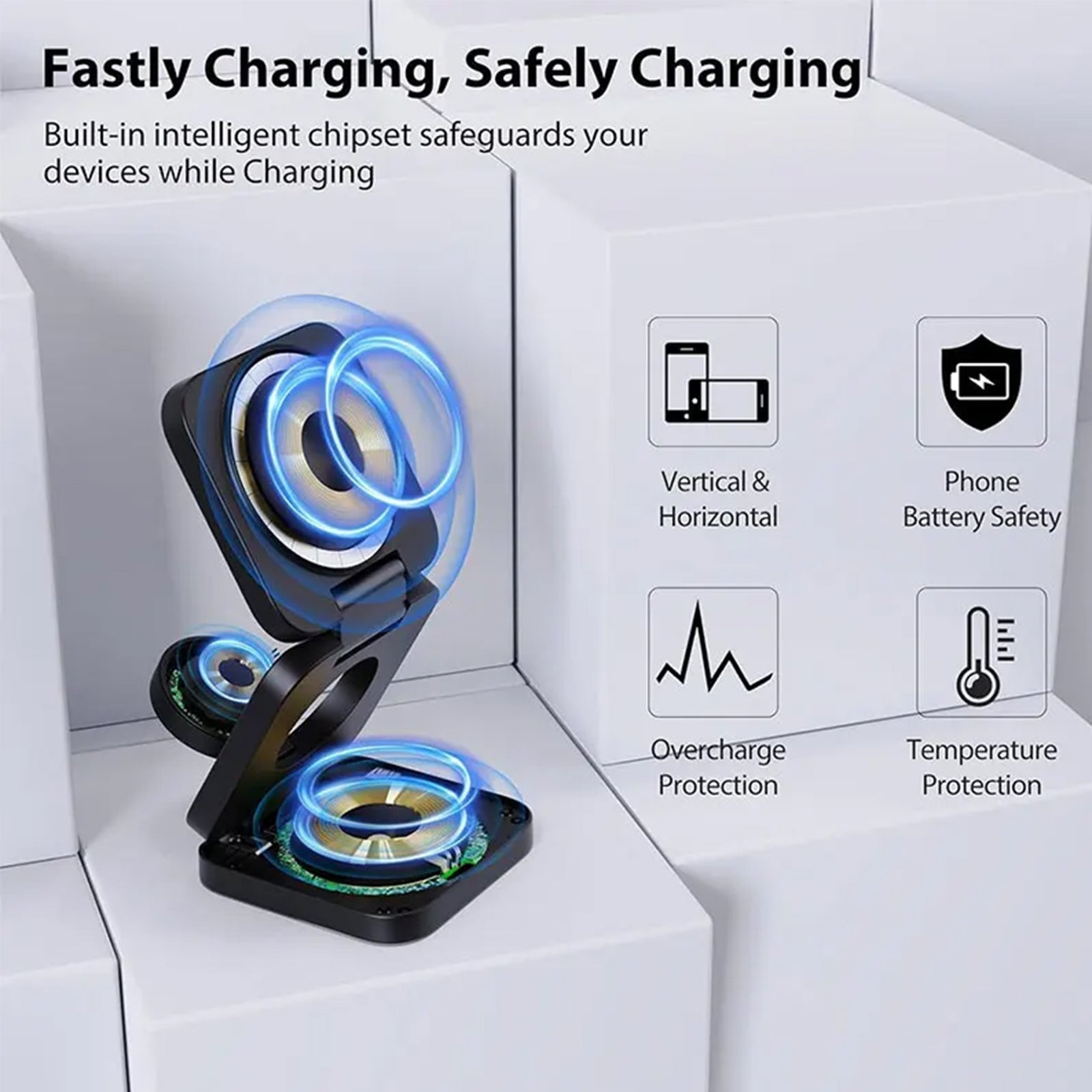 Magnetic Foldable Wireless Fast Charger For iPhone AirPods | Lersk