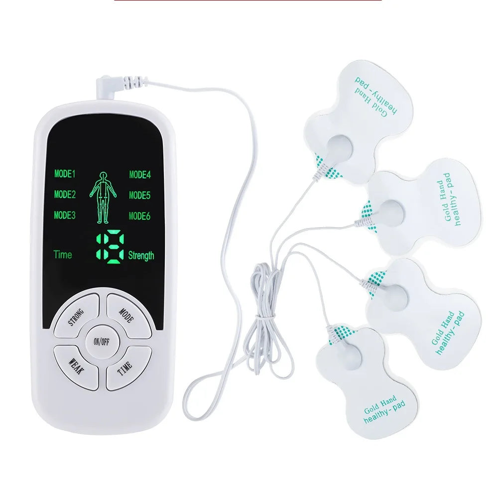 Estimulador Muscular TENS com 6 Modos e 10 Níveis de Intensidade para Massagem Corporal e Relaxamento Muscular | Lersk