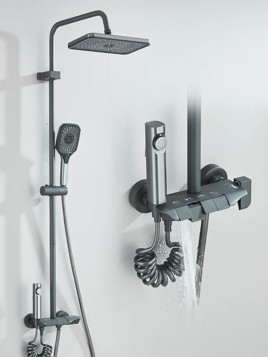 4-Wege-Duschsystem mit Regendusche, Bidet und Einhebelmischer für Warm- und Kaltwasser, CE-zertifiziert | Lersk