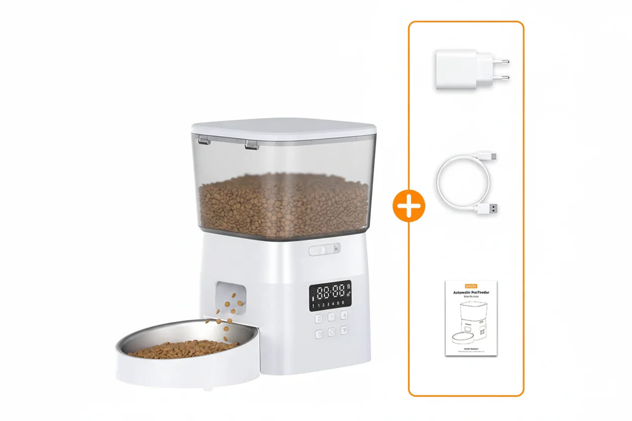 Automatic Pet Feeder with LCD Display and Timer for Cats and Dogs Dry Food | Lersk