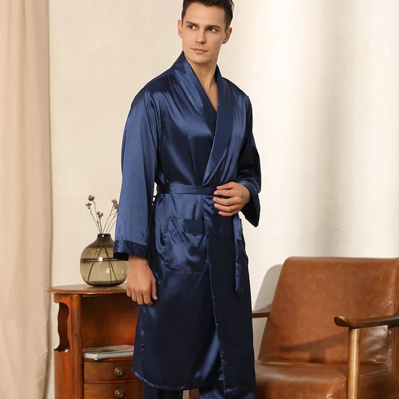 Mens Satin Robe Set Luxurious Comfort For Relaxing Nights | Lersk