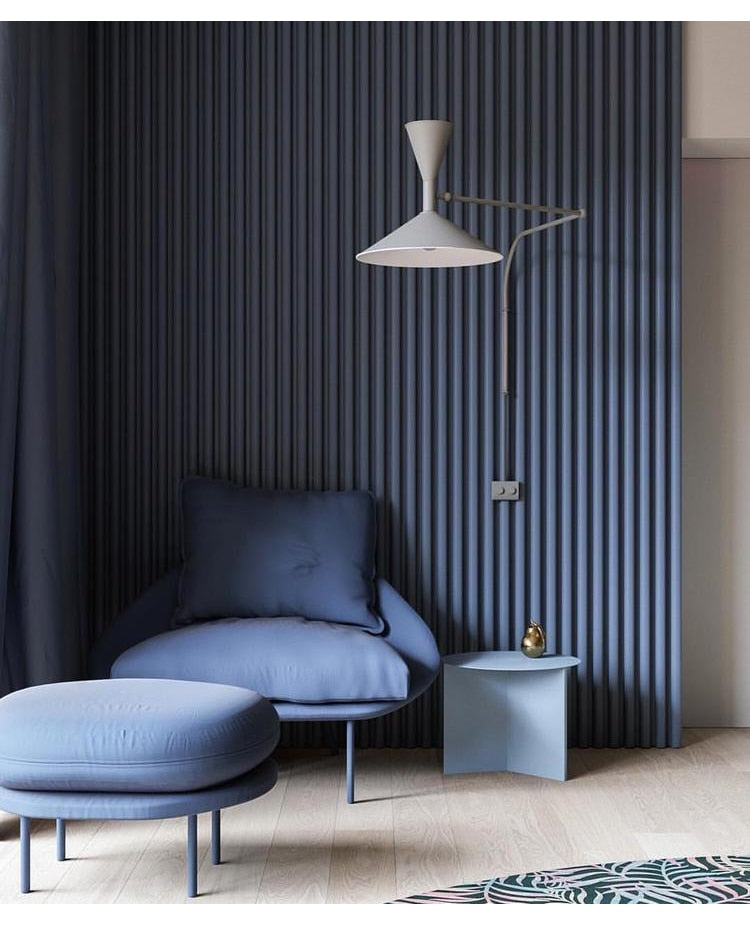 Lampada da parete NovaSwing con braccio oscillante e spina per decorazione camera da letto | Lersk