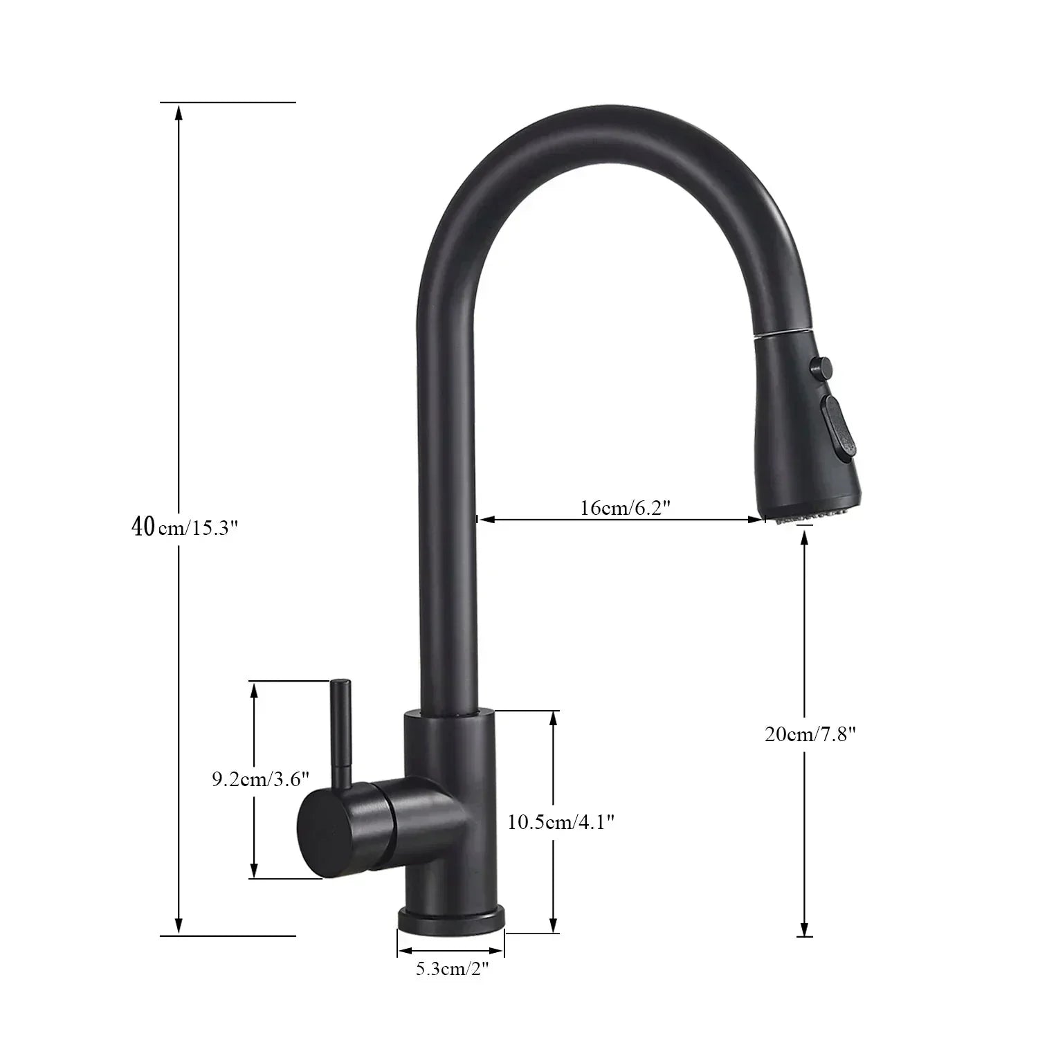 NoirFlow Retractable Kitchen Mixer Tap With Pull Out Spout | Lersk