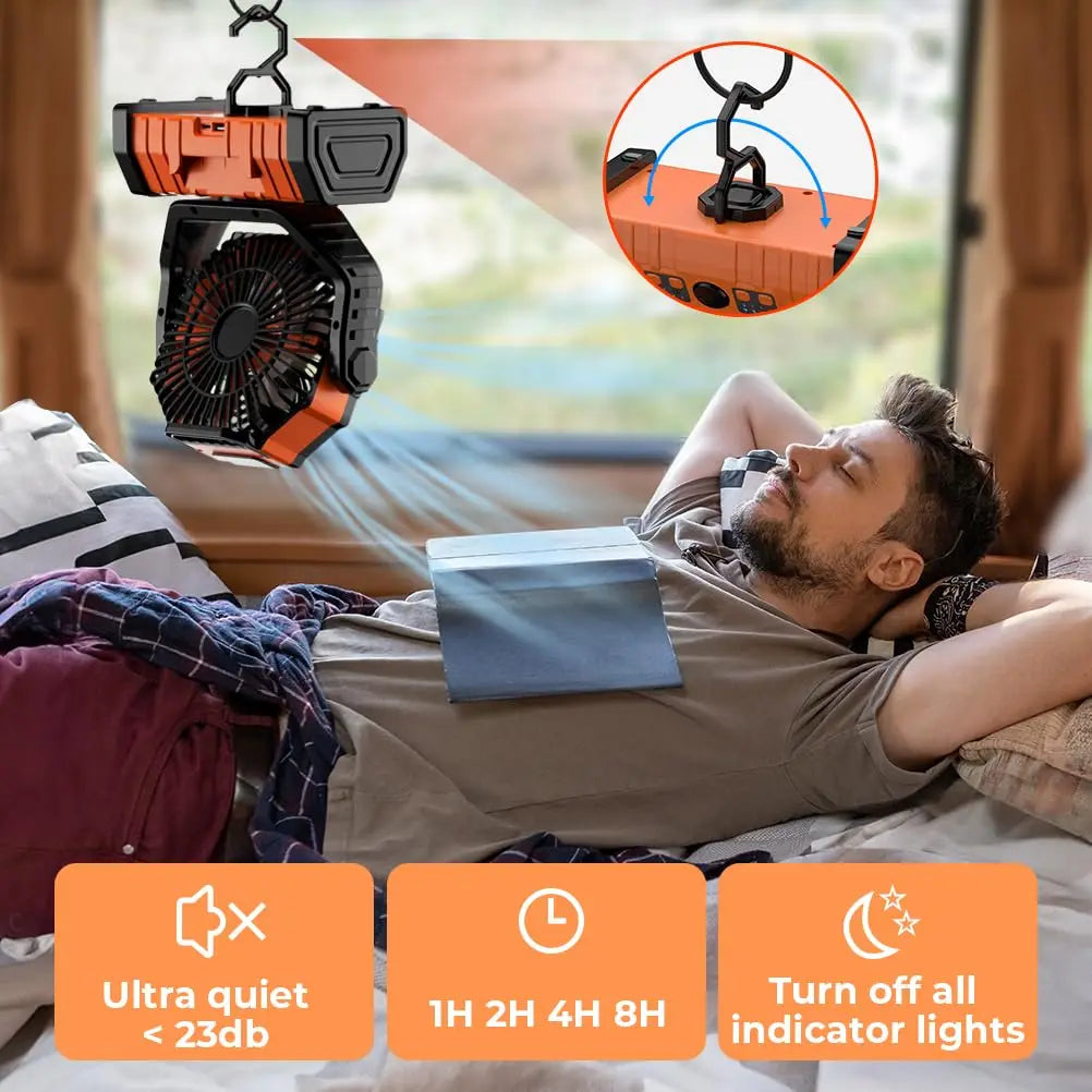 TrailBreeze 20000mAh Camp Fan With LED Light Powerbank | Lersk