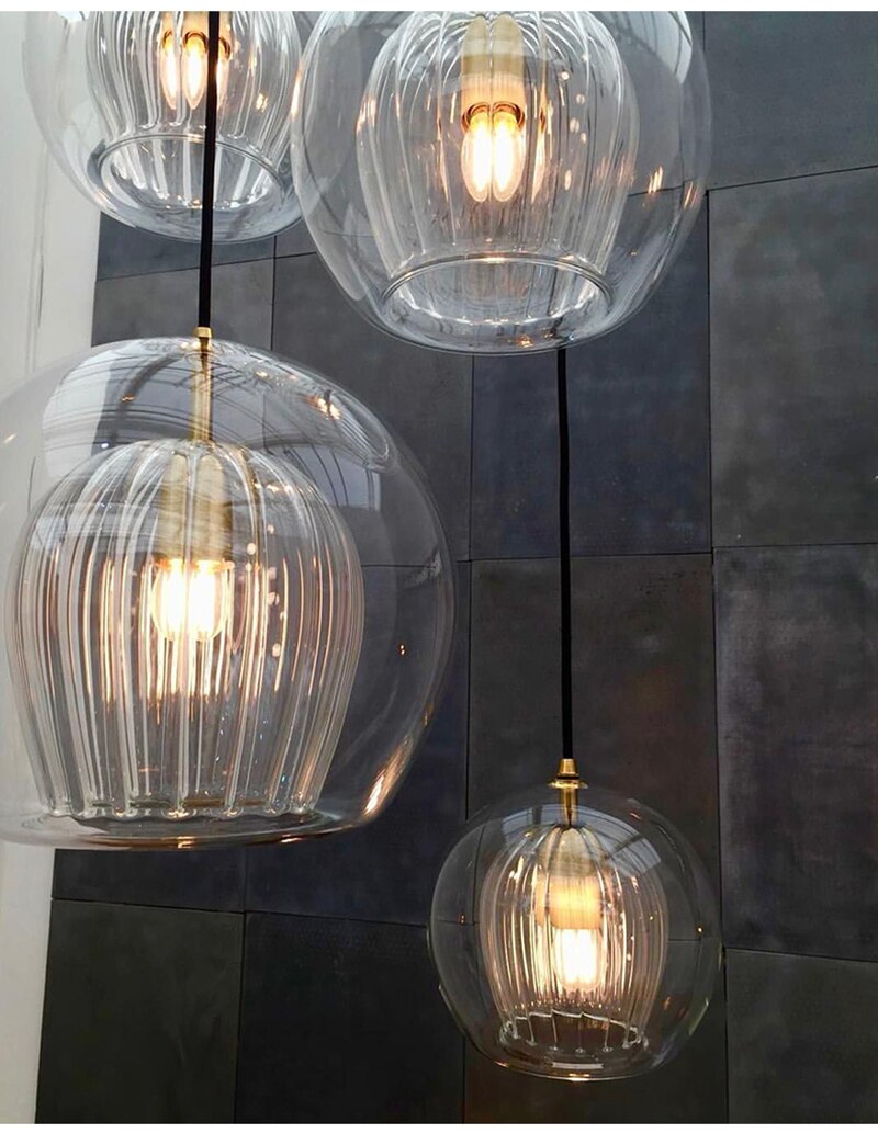 Lampade a sospensione in vetro Nyra Nordic - Fiore artistico a doppio strato