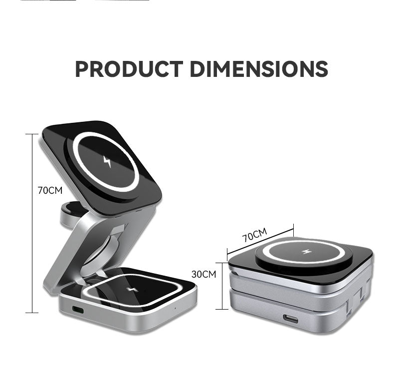 Magnetic Foldable Wireless Fast Charger For iPhone AirPods | Lersk