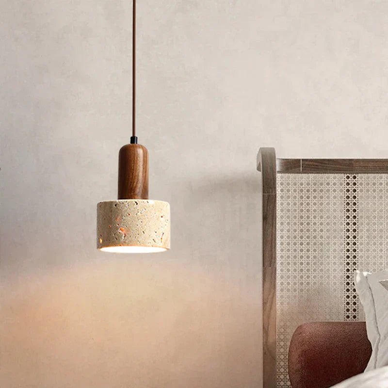 Aurora Travertine Ceiling Pendant Light In Yellow Marble | Lersk