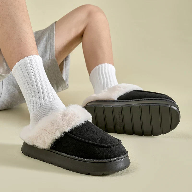 Pánské zimní bavlněné pantofle ChillWeave neklouzavé pohodlné | Lersk