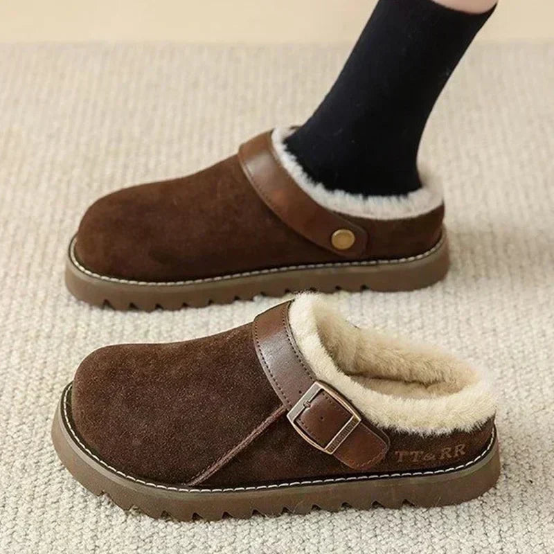 CozyCloud Women's Fuzzy-Lined Slip-On Clog Slippers for Home Comfort | Lersk