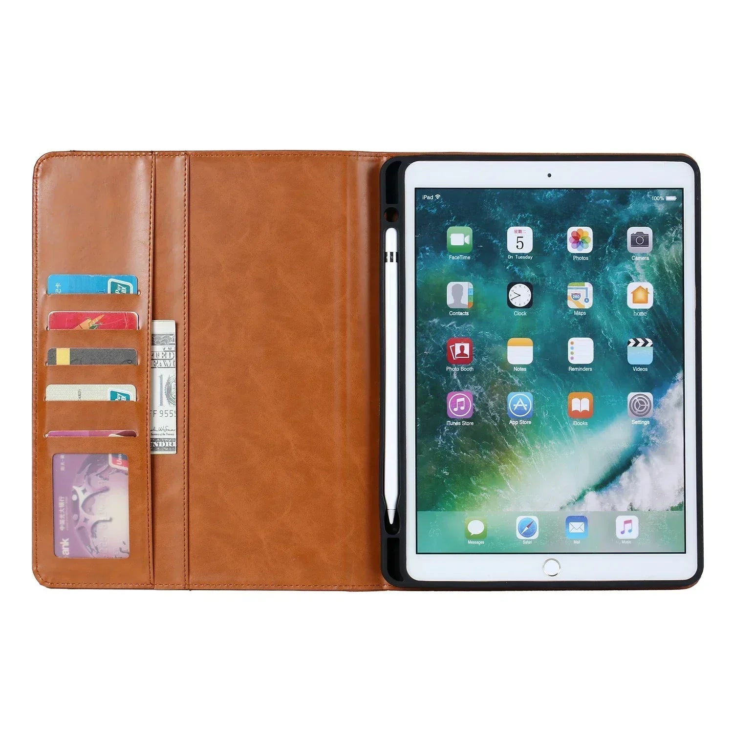 Leather Flip Case for iPad 9.7, 10.2, Air, and Pro 9.7/10.5/11 - Waterproof, Shockproof Business Tablet Case | Lersk