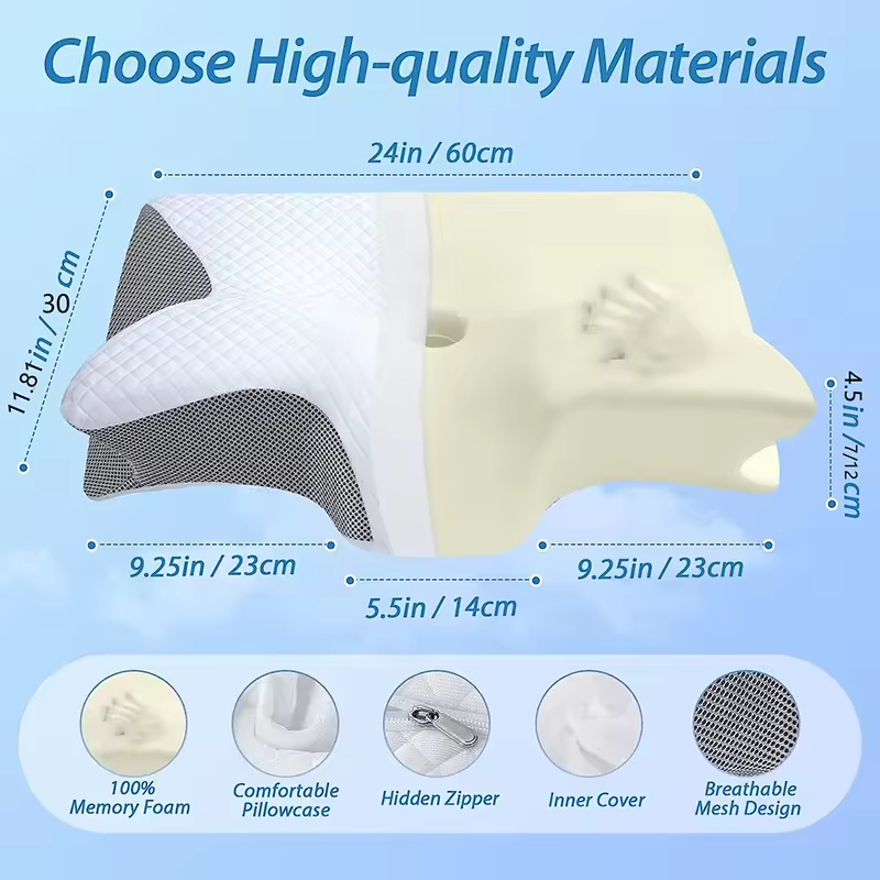LumaRest 2-In-1 Memory Foam Cervical Orthopedic Pillow | Lersk