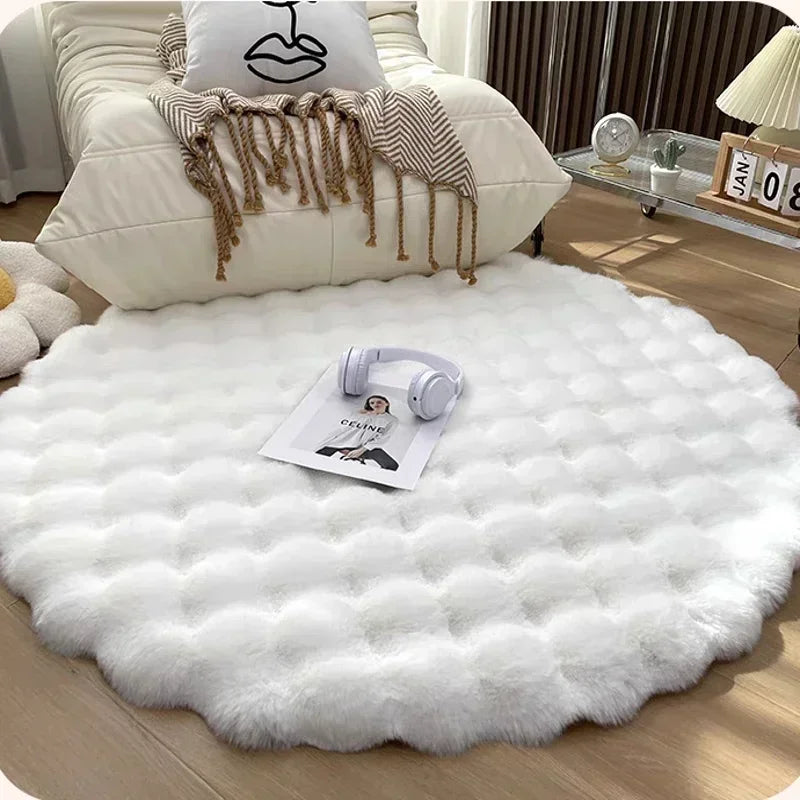 Plush Round Rug in Nordic Style | Lersk