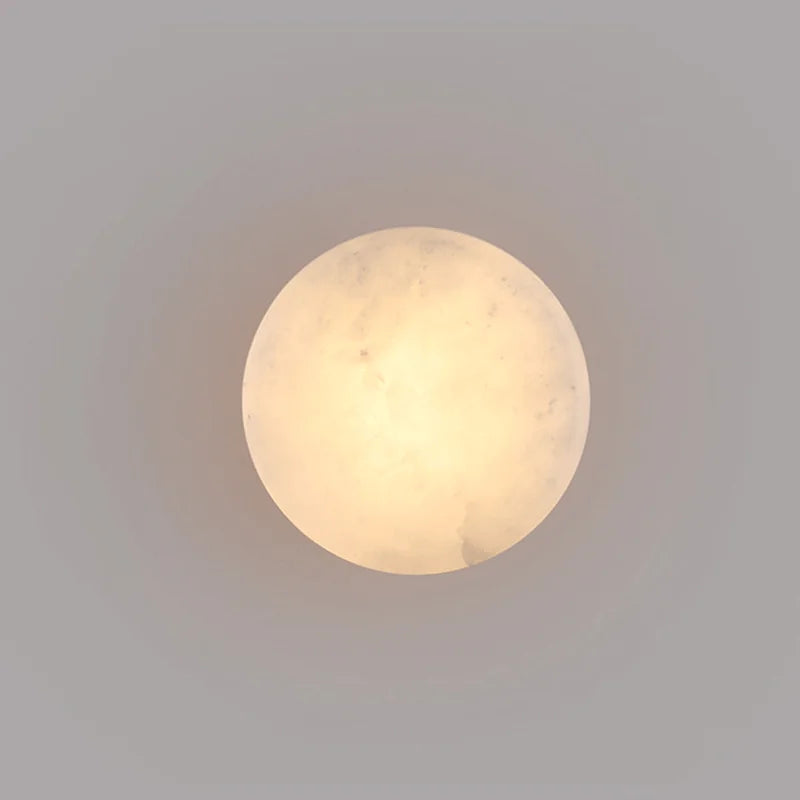 Natural Marble Round LED Wall Light for Indoor Spaces | Lersk