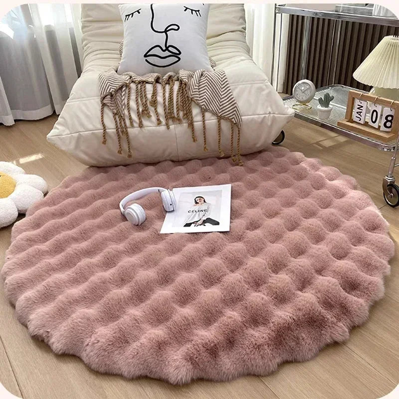 Plush Round Rug in Nordic Style | Lersk