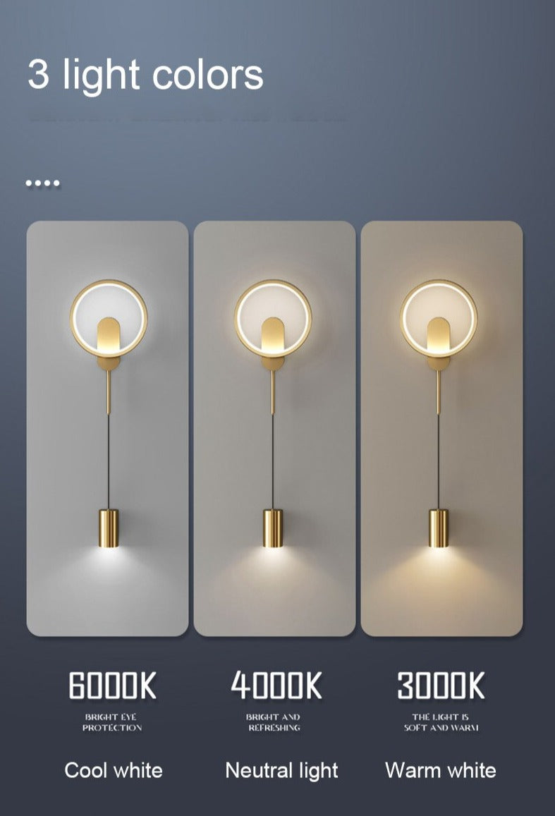 NovaGlow Nordic Gold Modern Wall Light with 24W LED | Lersk