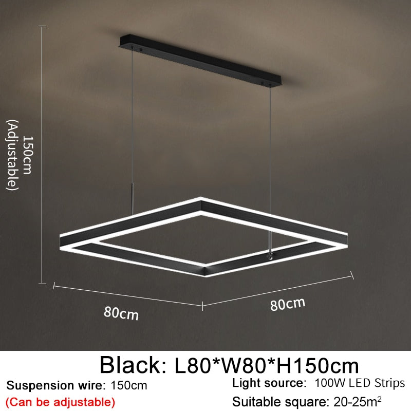 AstraLuxe Modern Square LED Chandelier for Living Room | Lersk