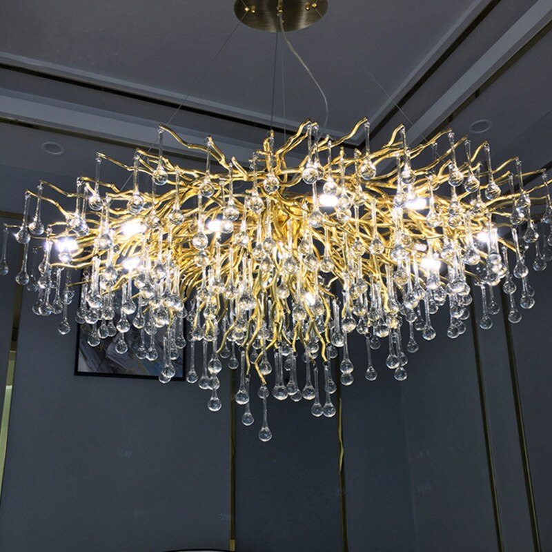 Luminelle Guld Gren Krystal LED Lysekrone | Lersk